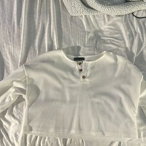 white shein cropped sweater. Size:S
